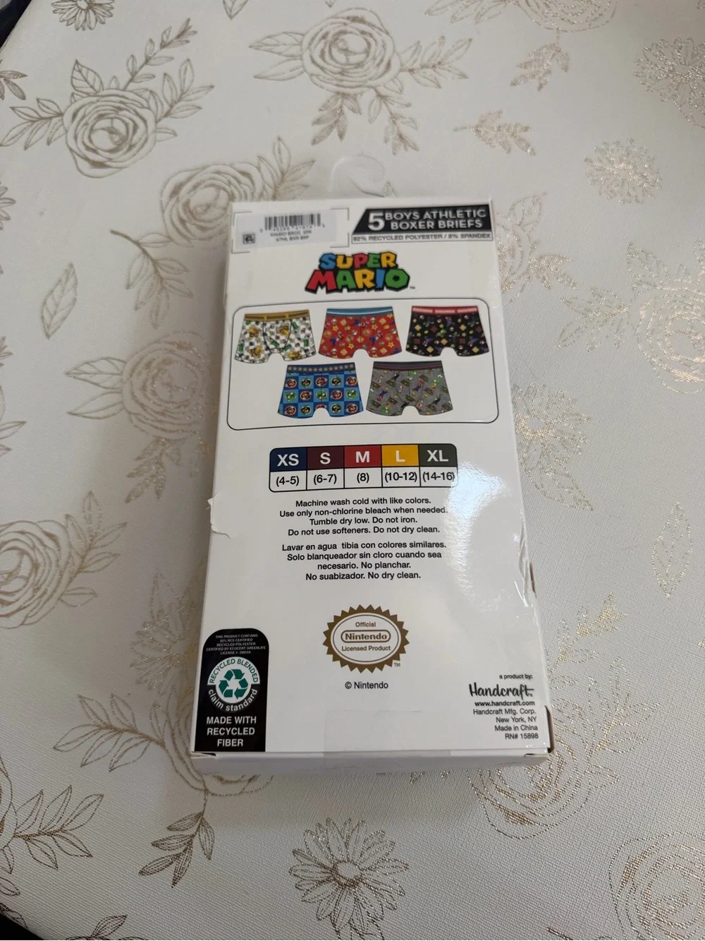 Super Mario Boys' Athletic Boxer Briefs 5-Pack - Size Medium (8)